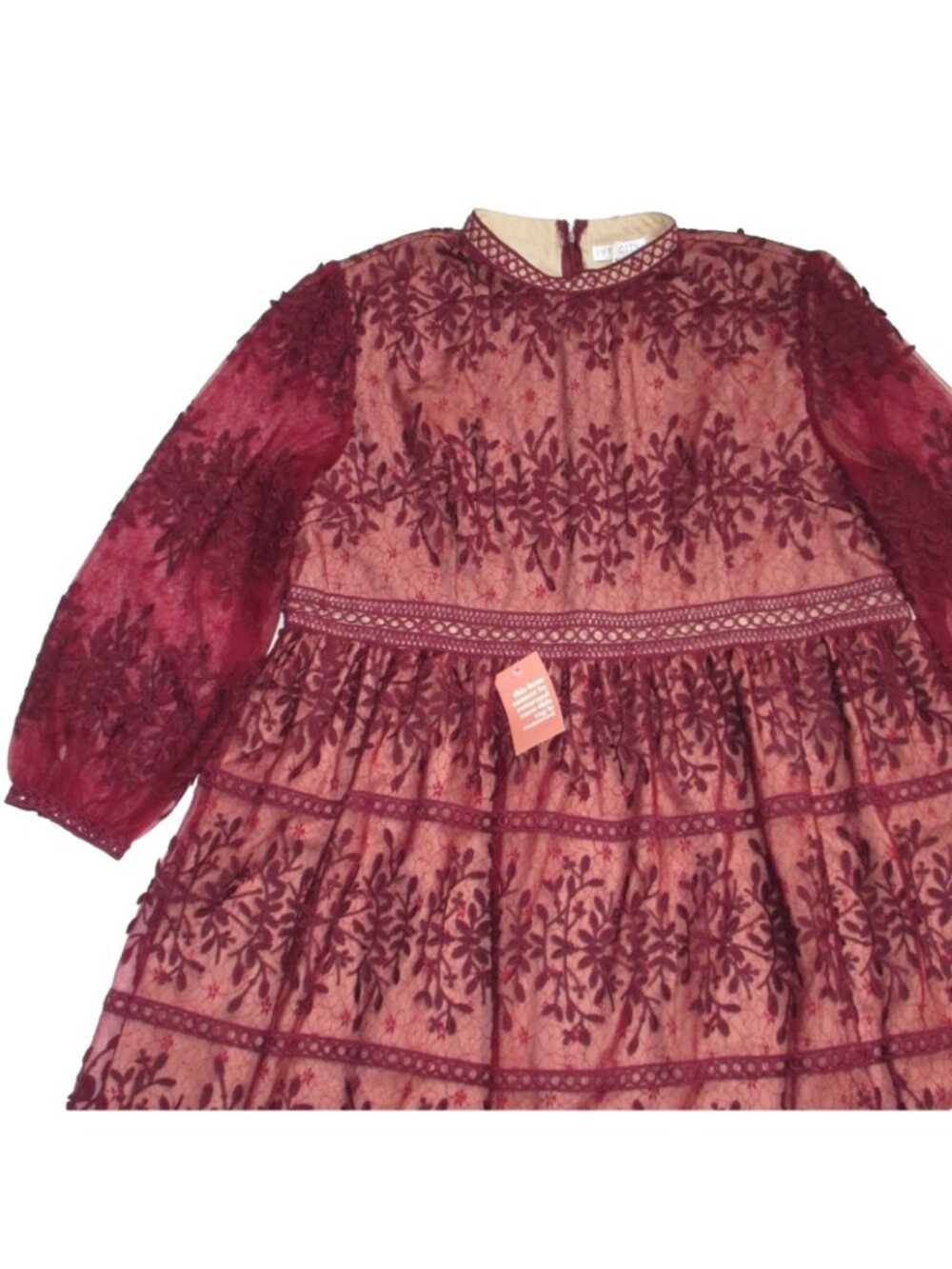 NWT Ivy City Co Sicily in Wine Champagne Lining Floral Midi Dress 3X - Picture 4 of 5